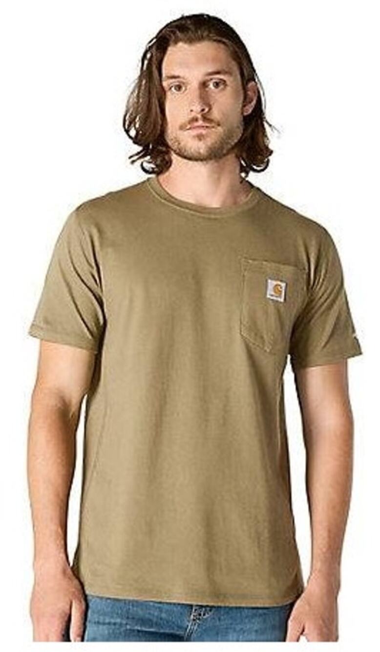 NWT Carhartt Force Relaxed Fit Short Sleeve Pocket T-Shirt in Sandstone sz Med